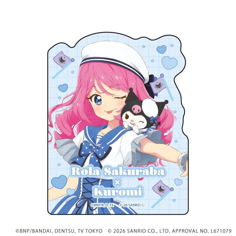オーロラステッカー「アイカツスターズ！×サンリオキャラクターズ」02/桜庭ローラ×クロミ(コラボイラスト(等身))