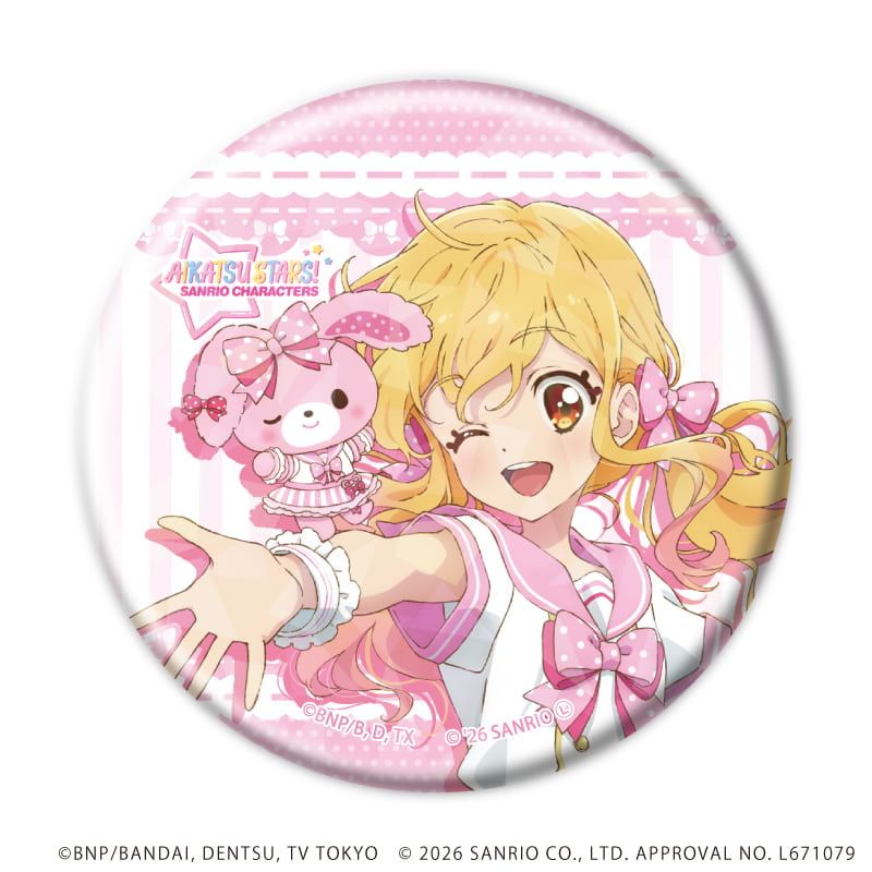 ホログラム缶バッジ(57mm)「アイカツスターズ！×サンリオキャラクターズ」03/コンプリートセット(全5種)(コラボイラスト(等身))