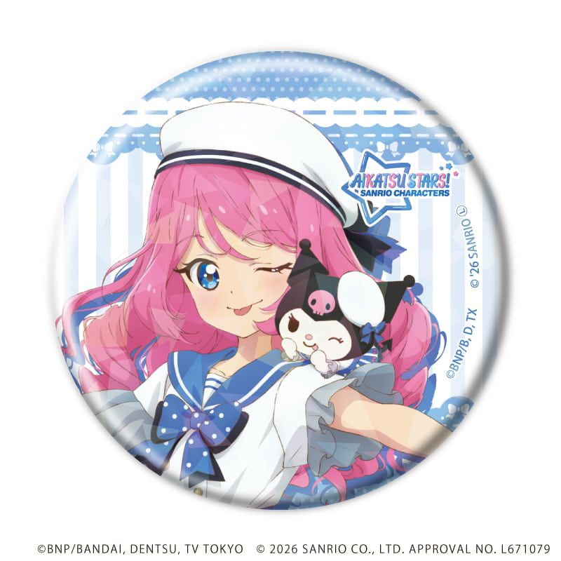 ホログラム缶バッジ(57mm)「アイカツスターズ！×サンリオキャラクターズ」03/コンプリートセット(全5種)(コラボイラスト(等身))