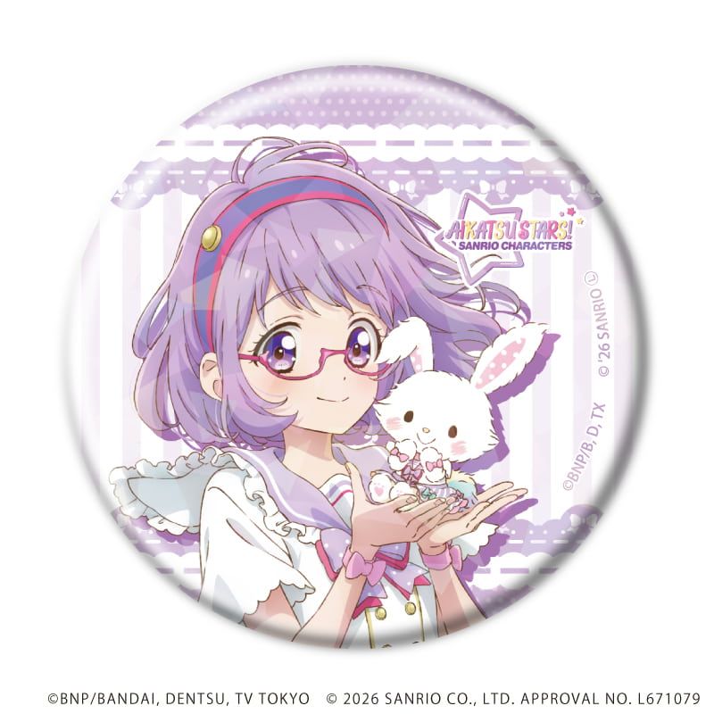 ホログラム缶バッジ(57mm)「アイカツスターズ！×サンリオキャラクターズ」03/コンプリートセット(全5種)(コラボイラスト(等身))