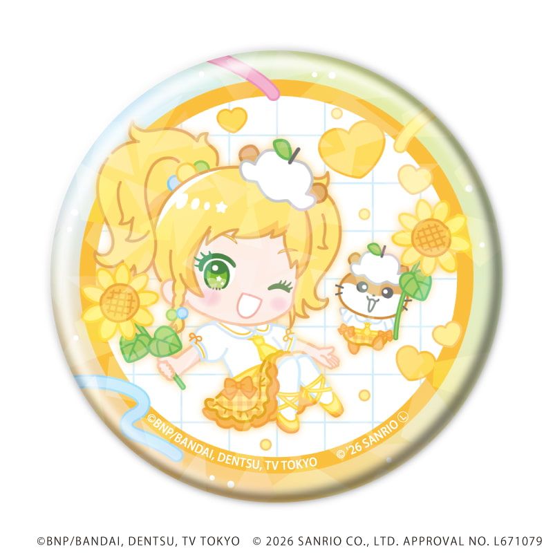 ホログラム缶バッジ(57mm)「アイカツスターズ！×サンリオキャラクターズ」04/トレーディング(10種)(コラボイラスト(ミニキャラ))