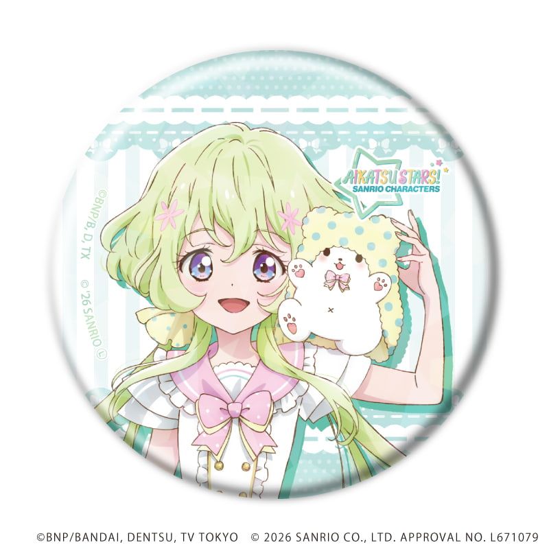 ホログラム缶バッジ(57mm)「アイカツスターズ！×サンリオキャラクターズ」03/トレーディング(5種)(コラボイラスト(等身))