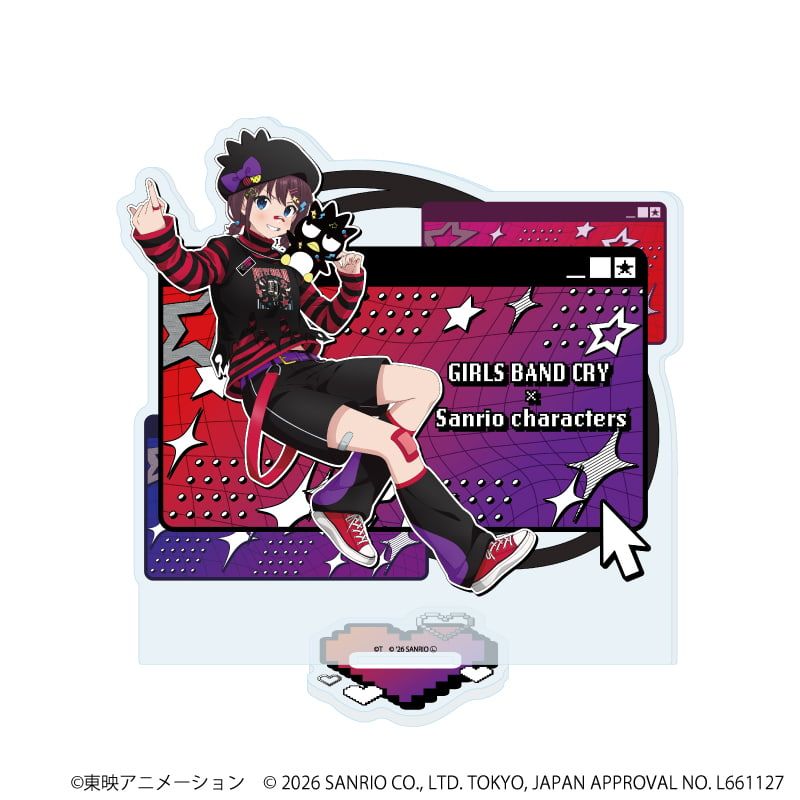 アクリルスタンド「ガールズバンドクライ×サンリオキャラクターズ」28/井芹 仁菜×バッドばつ丸(コラボイラスト)