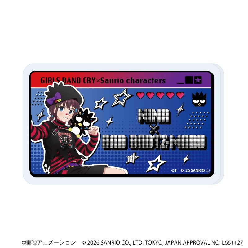 おなまえアクリルプレートバッジ「ガールズバンドクライ×サンリオキャラクターズ」02/ブラインド(9種)(コラボイラスト)