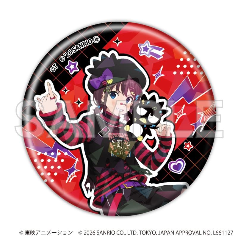 ホログラム缶バッジ(57ｍｍ)「ガールズバンドクライ×サンリオキャラクターズ」03/コンプリートセット(全9種)(コラボイラスト)