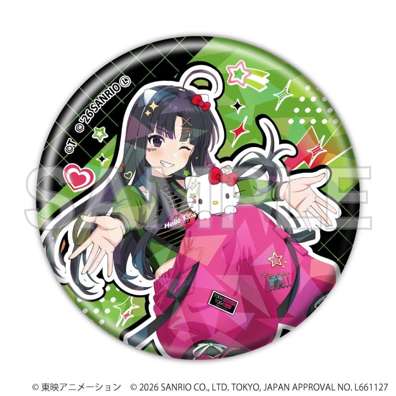 ホログラム缶バッジ(57ｍｍ)「ガールズバンドクライ×サンリオキャラクターズ」03/コンプリートセット(全9種)(コラボイラスト)