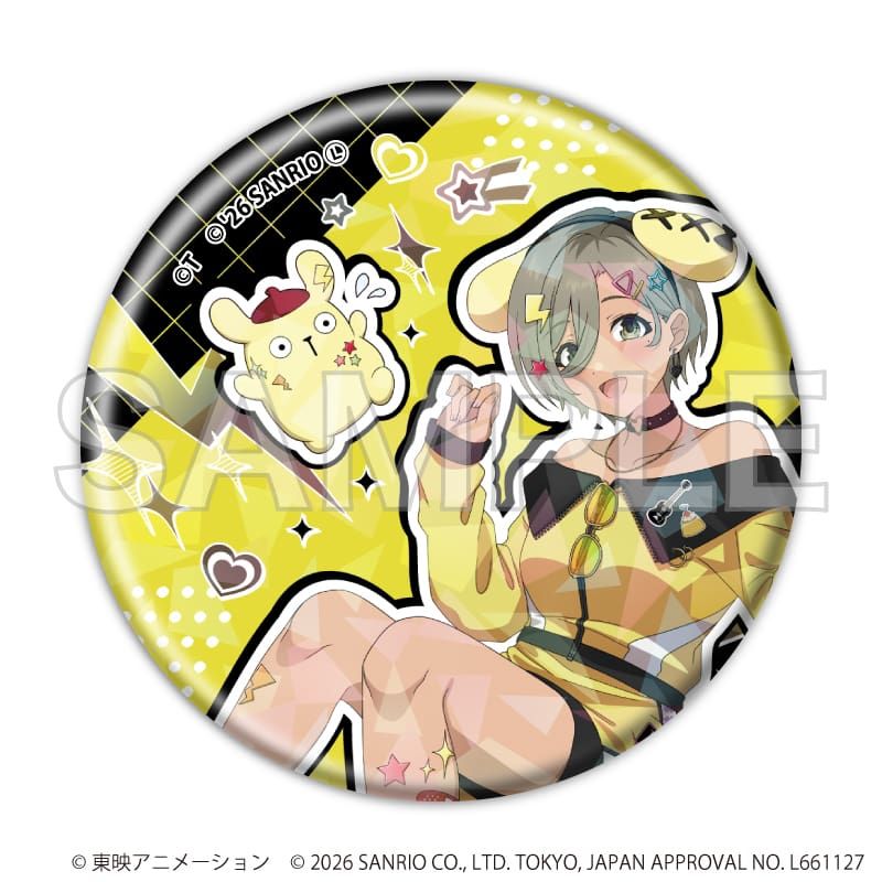 ホログラム缶バッジ(57ｍｍ)「ガールズバンドクライ×サンリオキャラクターズ」03/コンプリートセット(全9種)(コラボイラスト)