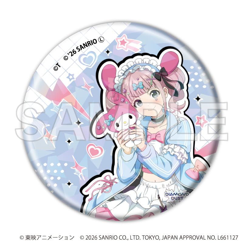 ホログラム缶バッジ(57ｍｍ)「ガールズバンドクライ×サンリオキャラクターズ」03/コンプリートセット(全9種)(コラボイラスト)