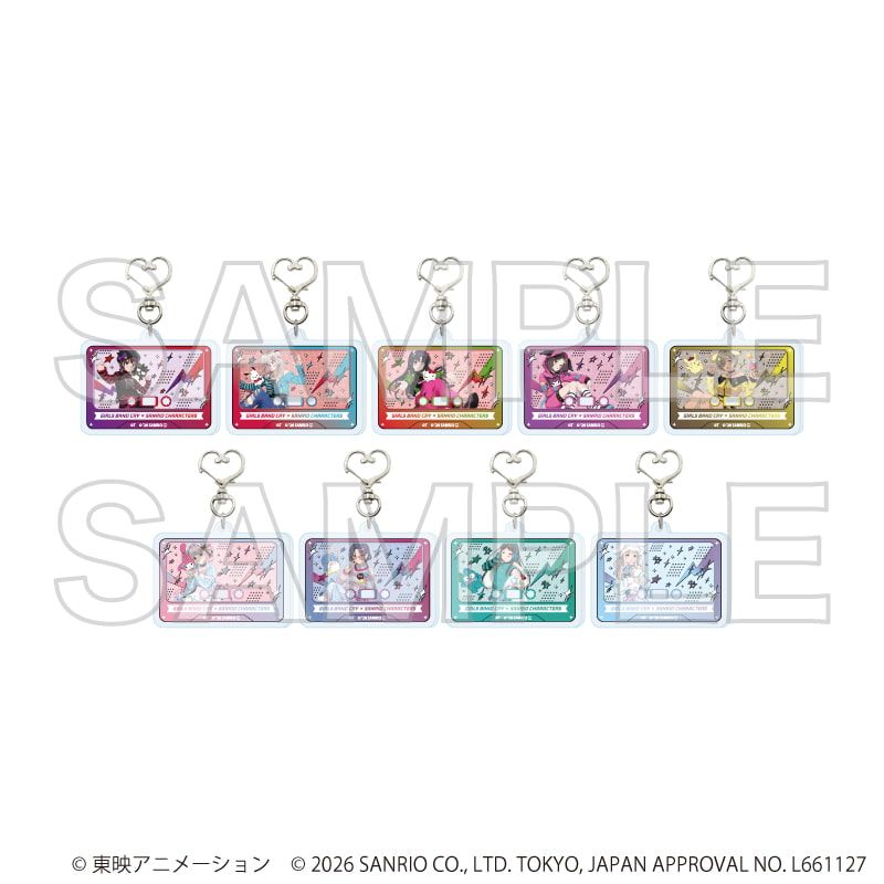 ハート型ナスカンアクリルキーホルダー「ガールズバンドクライ×サンリオキャラクターズ」01/ブラインド(9種)(コラボイラスト)
