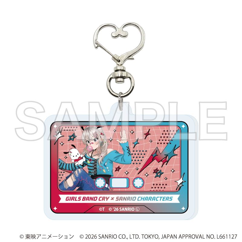 ハート型ナスカンアクリルキーホルダー「ガールズバンドクライ×サンリオキャラクターズ」01/ブラインド(9種)(コラボイラスト)