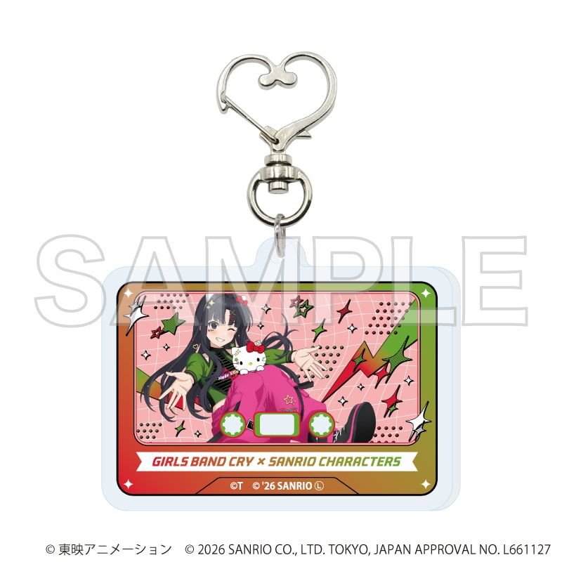 ハート型ナスカンアクリルキーホルダー「ガールズバンドクライ×サンリオキャラクターズ」01/ブラインド(9種)(コラボイラスト)