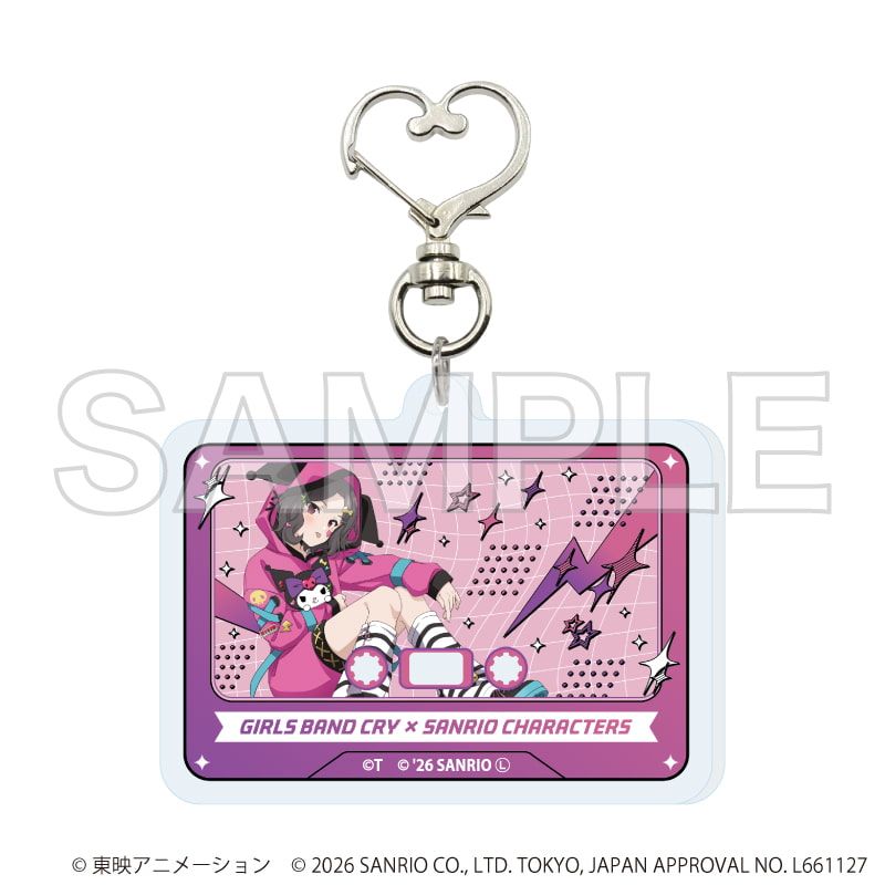 ハート型ナスカンアクリルキーホルダー「ガールズバンドクライ×サンリオキャラクターズ」01/ブラインド(9種)(コラボイラスト)