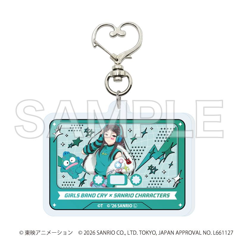 ハート型ナスカンアクリルキーホルダー「ガールズバンドクライ×サンリオキャラクターズ」01/ブラインド(9種)(コラボイラスト)