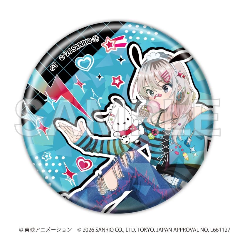 ホログラム缶バッジ(57ｍｍ)「ガールズバンドクライ×サンリオキャラクターズ」03/ブラインド(9種)(コラボイラスト)