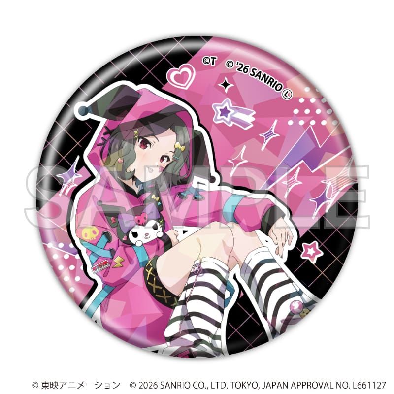 ホログラム缶バッジ(57ｍｍ)「ガールズバンドクライ×サンリオキャラクターズ」03/ブラインド(9種)(コラボイラスト)