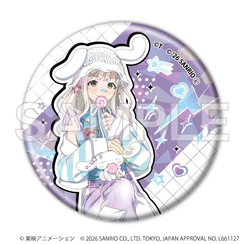 ホログラム缶バッジ(57ｍｍ)「ガールズバンドクライ×サンリオキャラクターズ」03/ブラインド(9種)(コラボイラスト)