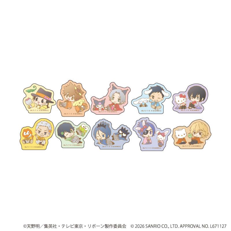 フレークシール(10枚セット)「家庭教師ヒットマンREBORN!×SANRIO CHARACTERS」02/集合デザイン(コラボイラスト)