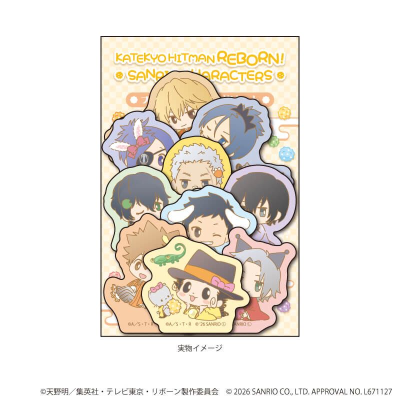フレークシール(10枚セット)「家庭教師ヒットマンREBORN!×SANRIO CHARACTERS」02/集合デザイン(コラボイラスト)