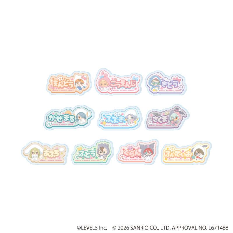 アクリルプレートバッジ「イナズマイレブン×サンリオキャラクターズ」03/コンプリートセット(全10種)(コラボイラスト)