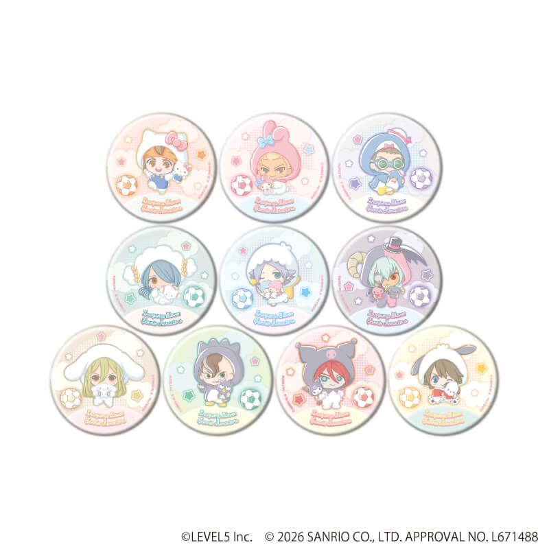 缶バッジ「イナズマイレブン×サンリオキャラクターズ」07/コンプリートセット(全10種)(コラボイラスト)