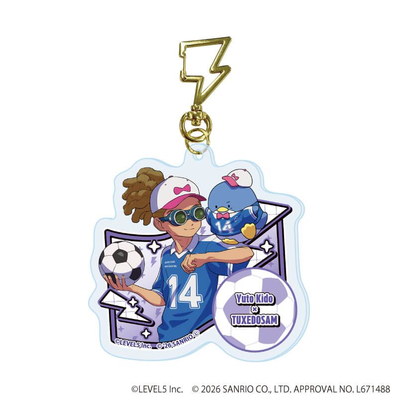 雷型ナスカン付きアクリルキーホルダー「イナズマイレブン×サンリオキャラクターズ」03/コンプリートセット(全10種)(コラボイラスト)