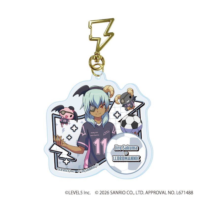 雷型ナスカン付きアクリルキーホルダー「イナズマイレブン×サンリオキャラクターズ」03/コンプリートセット(全10種)(コラボイラスト)