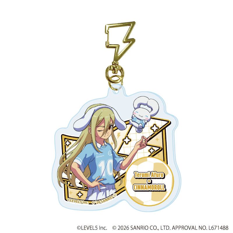 雷型ナスカン付きアクリルキーホルダー「イナズマイレブン×サンリオキャラクターズ」03/コンプリートセット(全10種)(コラボイラスト)