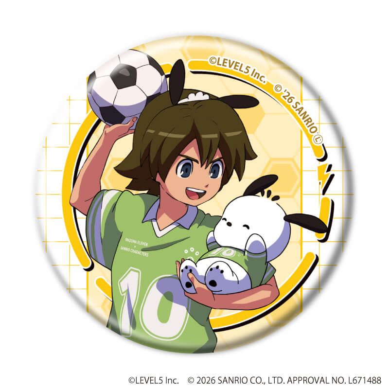 缶バッジ「イナズマイレブン×サンリオキャラクターズ」06/コンプリートセット(全10種)(コラボイラスト)