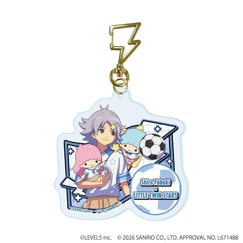 イナズマイレブン×サンリオキャラクターズ｜雷型ナスカン付きアクリル