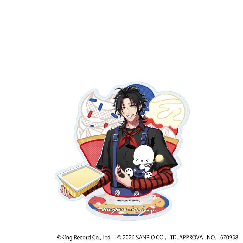 アクリルスタンド「ヒプノシスマイク SANRIO NAKAYOKU EDIT」20/山田 二郎×ポチャッコ(コラボイラスト)