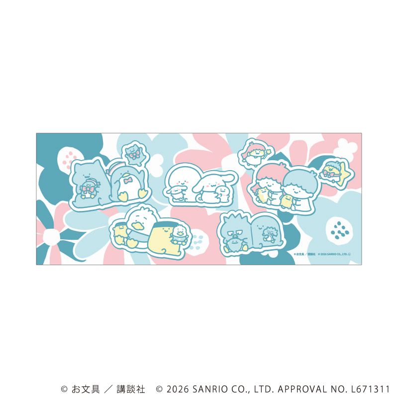 フェイスタオル「お文具といっしょ×サンリオキャラクターズ」01/集合デザイン(コラボイラスト)
