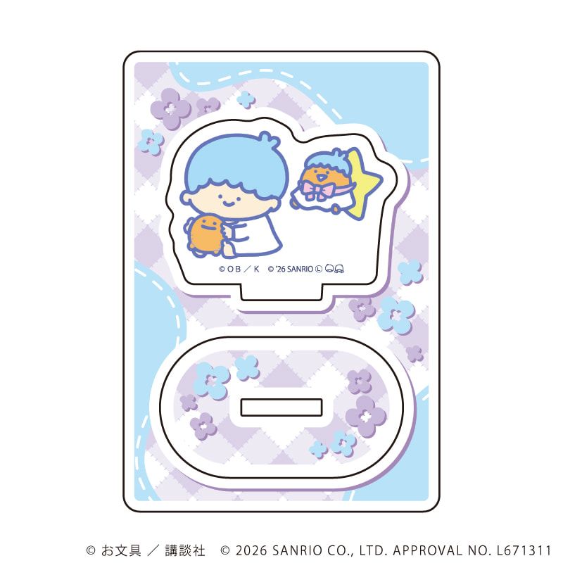 ミニアクリルスタンドプレート「お文具といっしょ×サンリオキャラクターズ」06/ゼリーさん×リトルツインスターズ(コラボイラスト)