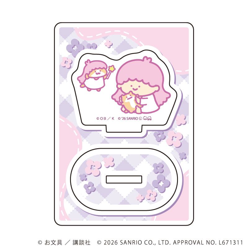 ミニアクリルスタンドプレート「お文具といっしょ×サンリオキャラクターズ」05/子猫さん×リトルツインスターズ(コラボイラスト)