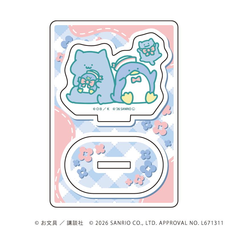 ミニアクリルスタンドプレート「お文具といっしょ×サンリオキャラクターズ」04/猫さん×タキシードサム(コラボイラスト)